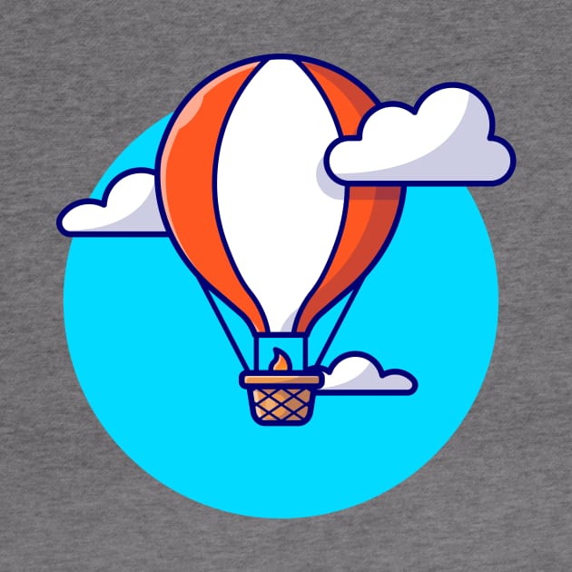 Hot Air Balloon Cartoon Vector Icon Illustration by Catalyst Labs